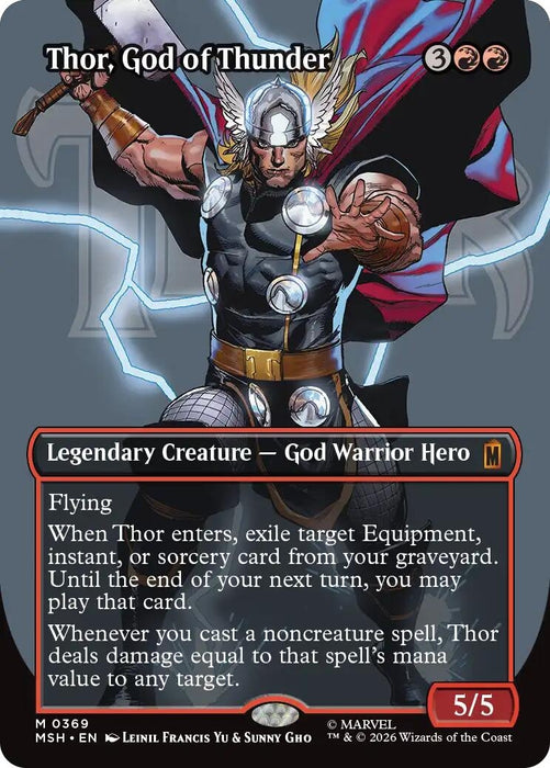 Image for Thor, God of Thunder (Borderless) (0369) (369) [Marvel Super Heroes] - Magic: The Gathering