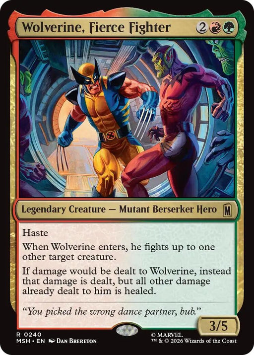 Image for Wolverine, Fierce Fighter (240) (Foil) [Marvel Super Heroes] - Magic: The Gathering