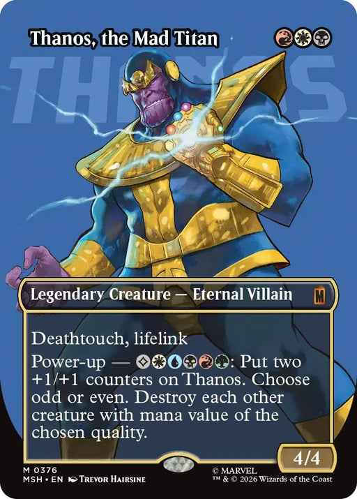 Image for Thanos, the Mad Titan (Borderless) (0367) (376) (Foil) [Marvel Super Heroes] - Magic: The Gathering