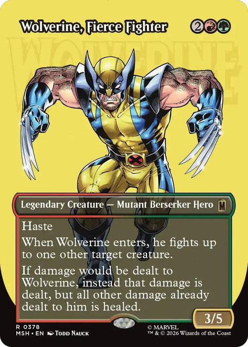Image for Wolverine, Fierce Fighter (Borderless) (378) (Foil) [Marvel Super Heroes] - Magic: The Gathering