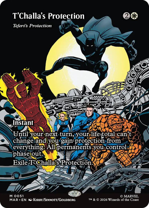 Image for T'Challa's Protection - Teferi's Protection (Borderless) (51) [Marvel Universe Eternal-Legal] - Magic: The Gathering