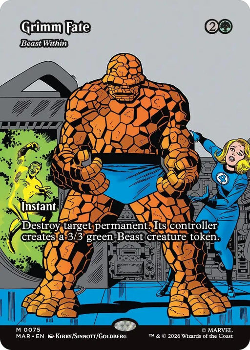 Image for Grimm Fate - Beast Within (Borderless) (75) [Marvel Universe Eternal-Legal] - Magic: The Gathering
