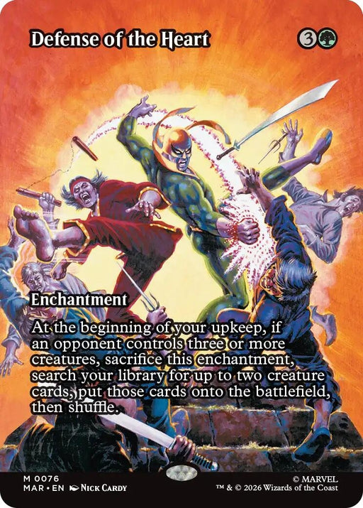 Image for Defense of the Heart (Borderless) (76) (Foil) [Marvel Universe Eternal-Legal] - Magic: The Gathering