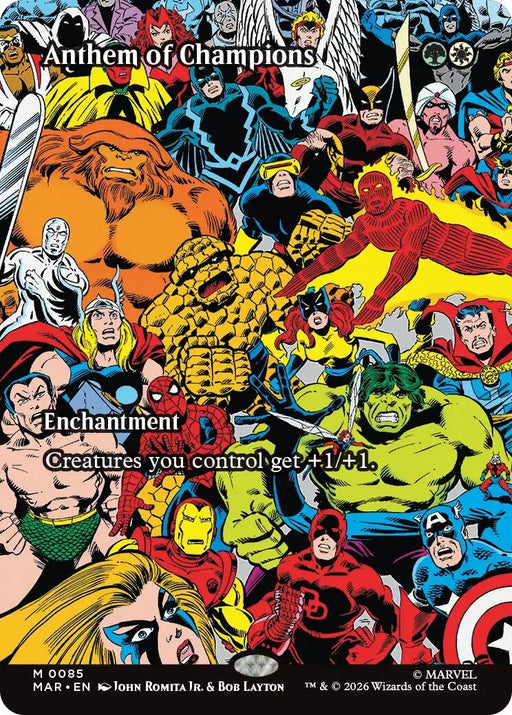 Image for Anthem of Champions (Borderless) (85) (Foil) [Marvel Universe Eternal-Legal] - Magic: The Gathering