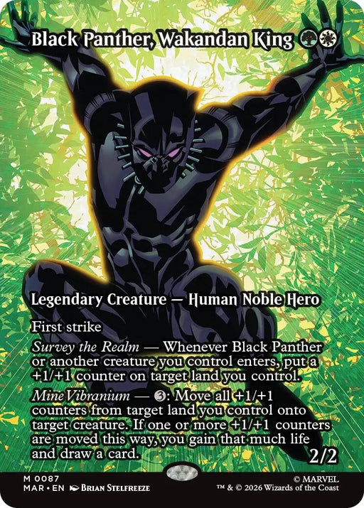 Image for Black Panther, Wakandan King (Borderless) (87) (Foil) [Marvel Universe Eternal-Legal] - Magic: The Gathering