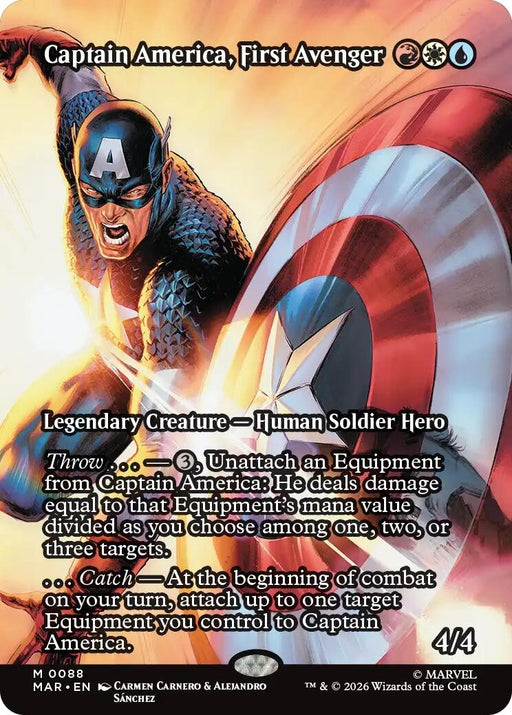Image for Captain America, First Avenger (Borderless) (88) (Foil) [Marvel Universe Eternal-Legal] - Magic: The Gathering
