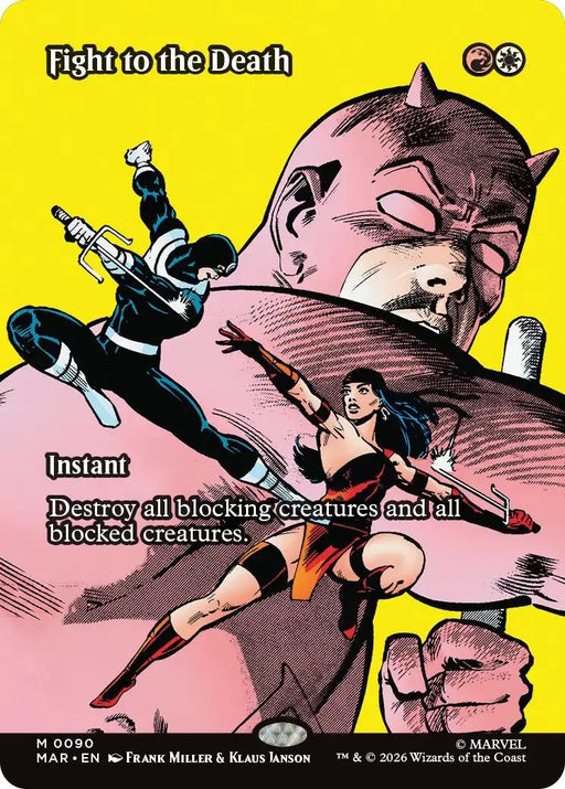 Image for Fight to the Death (Borderless) (90) (Foil) [Marvel Universe Eternal-Legal] - Magic: The Gathering