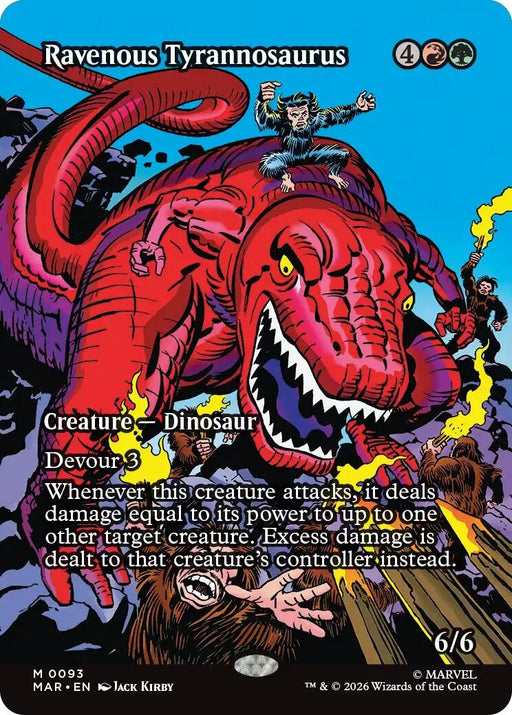 Image for Ravenous Tyrannosaurus (Borderless) (93) (Foil) [Marvel Universe Eternal-Legal] - Magic: The Gathering