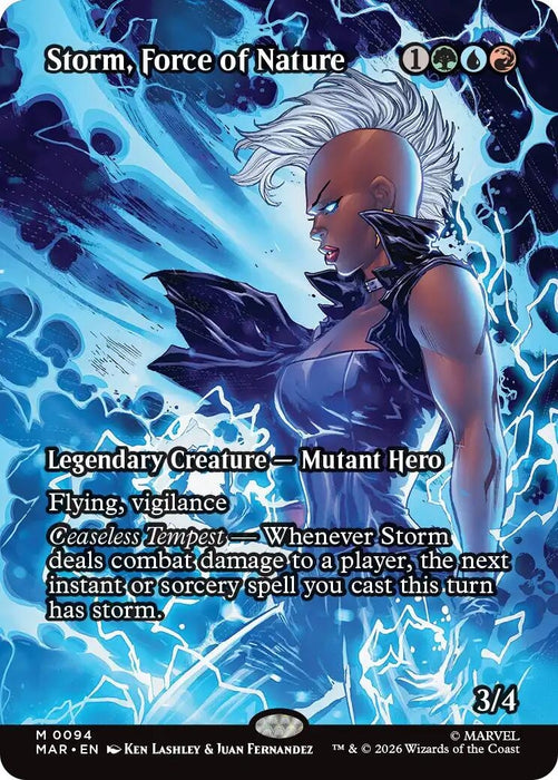 Image for Storm, Force of Nature (Borderless) (94) (Foil) [Marvel Universe Eternal-Legal] - Magic: The Gathering