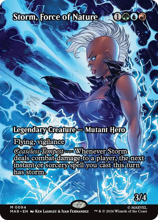 Image for Storm, Force of Nature (Borderless) (94) (Foil) [Marvel Universe Eternal-Legal] - Magic: The Gathering
