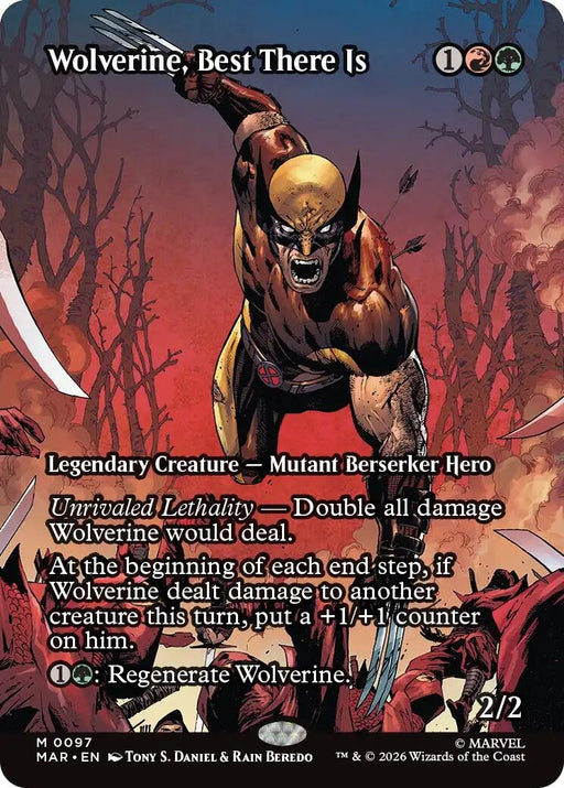 Image for Wolverine, Best There Is (Borderless) (97) (Foil) [Marvel Universe Eternal-Legal] - Magic: The Gathering