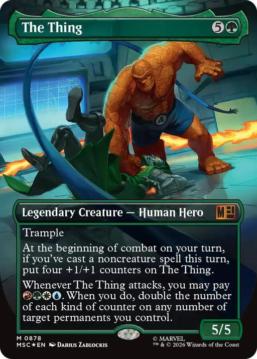 Image for The Thing (Borderless) (Surge Foil) (878) (Foil) [Commander: Marvel Super Heroes] - Magic: The Gathering