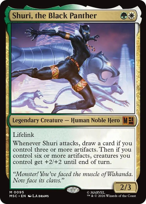 Image for Shuri, the Black Panther (Surge Foil) (95) (Foil) [Commander: Marvel Super Heroes] - Magic: The Gathering