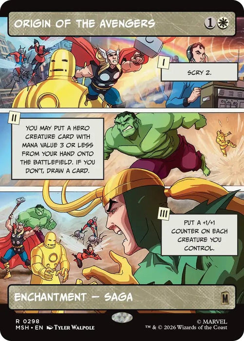 Image for Origin of the Avengers (Borderless) (298) [Marvel Super Heroes] - Magic: The Gathering