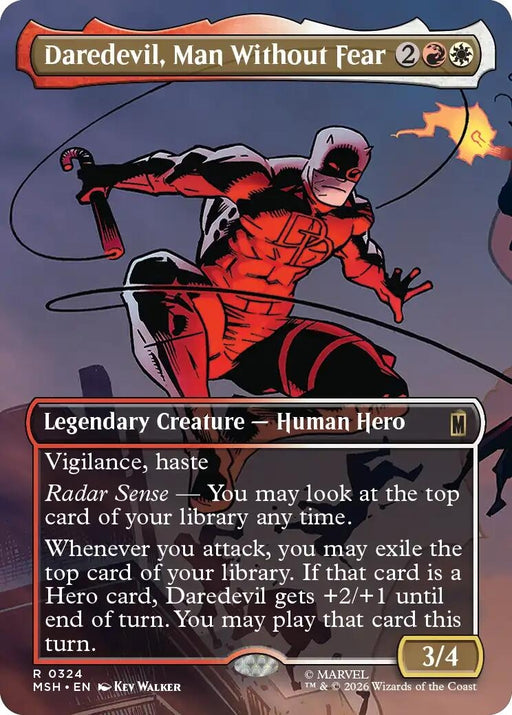 Image for Daredevil, Man Without Fear (Borderless) (0324) (324) (Foil) [Marvel Super Heroes] - Magic: The Gathering