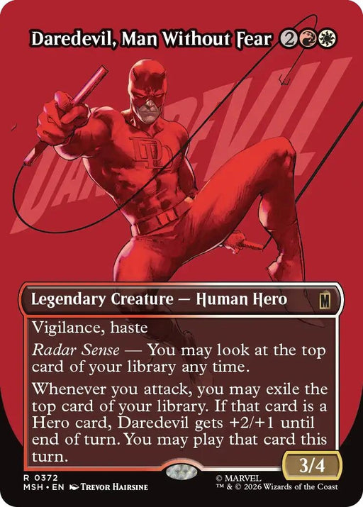 Image for Daredevil, Man Without Fear (Borderless) (0372) (372) (Foil) [Marvel Super Heroes] - Magic: The Gathering