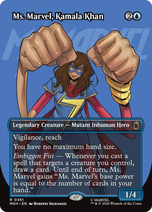 Image for Ms. Marvel, Kamala Khan (Borderless) (361) (Foil) [Marvel Super Heroes] - Magic: The Gathering