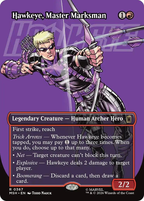 Image for Hawkeye, Master Marksman (Borderless) (367) (Foil) [Marvel Super Heroes] - Magic: The Gathering