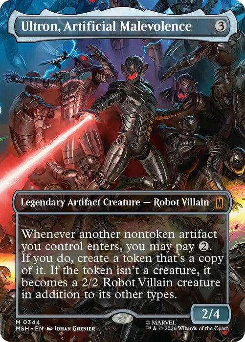 Image for Ultron, Artificial Malevolence (Borderless) (0344) (344) (Foil) [Marvel Super Heroes] - Magic: The Gathering