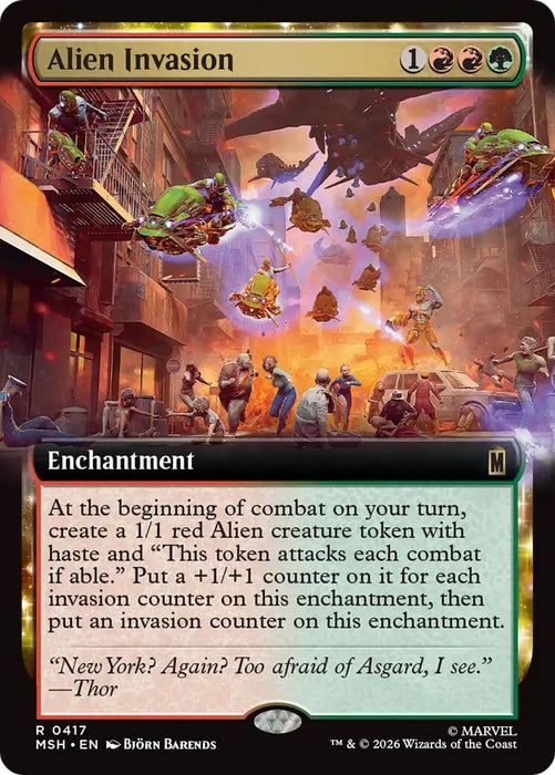 Image for Alien Invasion (Extended Art) (417) (Foil) [Marvel Super Heroes] - Magic: The Gathering