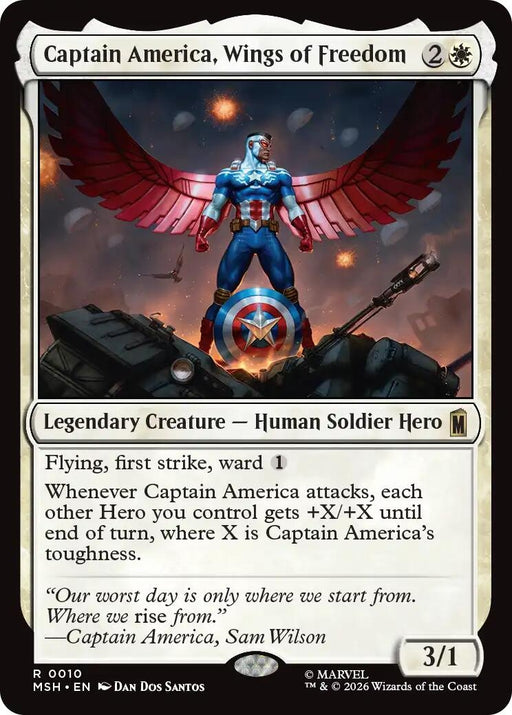 Image for Captain America, Wings of Freedom (10) (Foil) [Marvel Super Heroes] - Magic: The Gathering