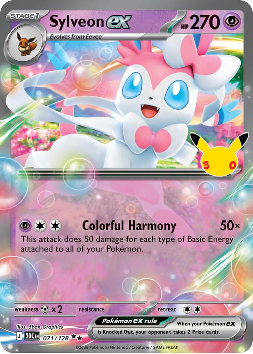 Image for Sylveon ex (071/128) (Holofoil) [ME: 30th Celebration] (30C) - Pokemon