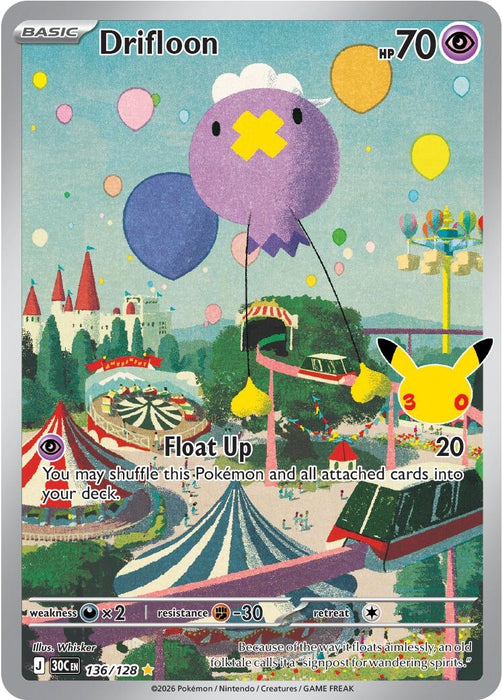 Image for Drifloon (136/128) (Holofoil) [ME: 30th Celebration] (30C) - Pokemon