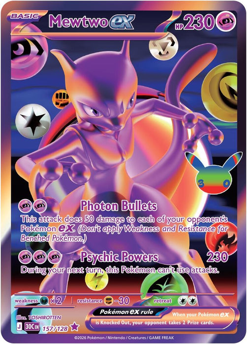 Image for Mewtwo ex (157/128) (Holofoil) [ME: 30th Celebration] (30C) - Pokemon