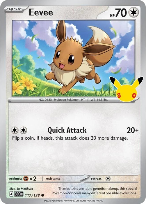 Image for Eevee (117/128) (Holofoil) [ME: 30th Celebration] (30C) - Pokemon
