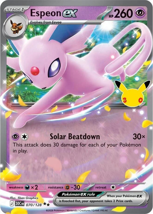 Image for Espeon ex (070/128) (Holofoil) [ME: 30th Celebration] (30C) - Pokemon