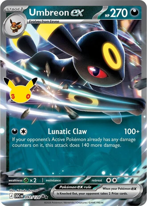 Image for Umbreon ex (092/128) (Holofoil) [ME: 30th Celebration] (30C) - Pokemon