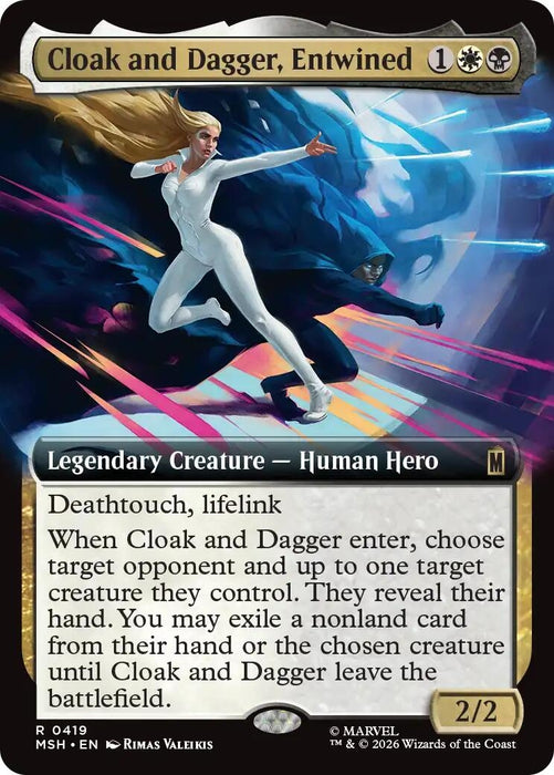 Image for Cloak and Dagger, Entwined (Extended Art) (419) (Foil) [Marvel Super Heroes] - Magic: The Gathering