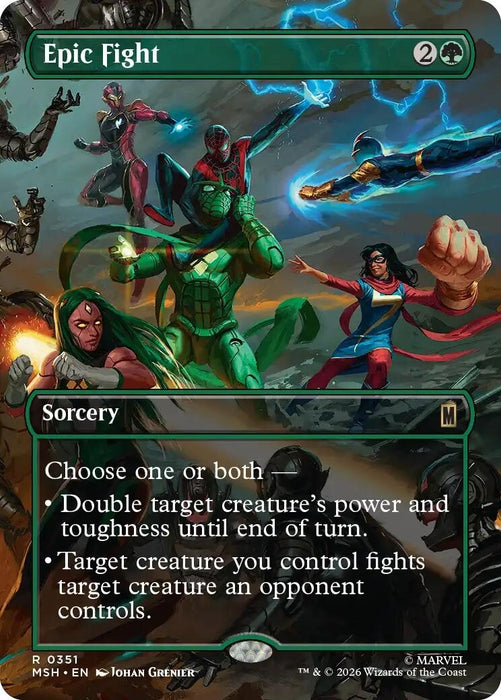 Image for Epic Fight (Borderless) (351) (Foil) [Marvel Super Heroes] - Magic: The Gathering