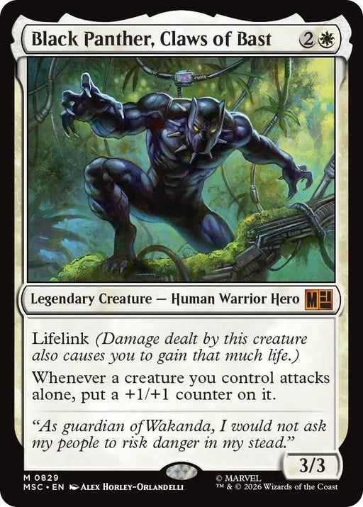 Image for Black Panther, Claws of Bast (829) (Foil) [Commander: Marvel Super Heroes] - Magic: The Gathering