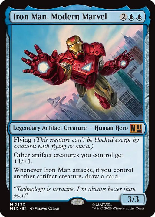 Image for Iron Man, Modern Marvel (830) (Foil) [Commander: Marvel Super Heroes] - Magic: The Gathering