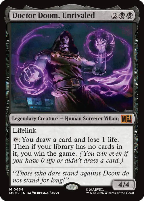 Image for Doctor Doom, Unrivaled (654) [Commander: Marvel Super Heroes] - Magic: The Gathering