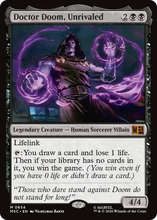 Image for Doctor Doom, Unrivaled (654) (Foil) [Commander: Marvel Super Heroes] - Magic: The Gathering