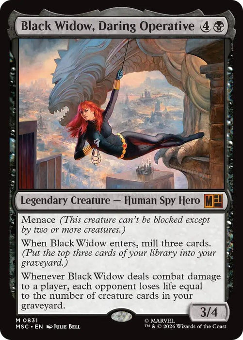 Image for Black Widow, Daring Operative (831) (Foil) [Commander: Marvel Super Heroes] - Magic: The Gathering