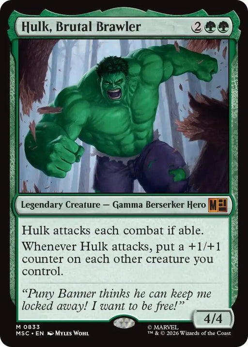Image for Hulk, Brutal Brawler (833) [Commander: Marvel Super Heroes] - Magic: The Gathering
