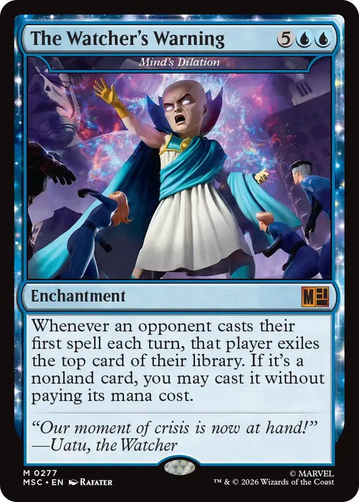 Image for The Watcher's Warning - Mind's Dilation (Surge Foil) (277) (Foil) [Commander: Marvel Super Heroes] - Magic: The Gathering