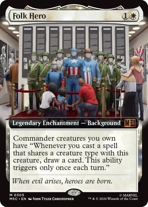 Image for Folk Hero (Extended Art) (305) [Commander: Marvel Super Heroes] - Magic: The Gathering
