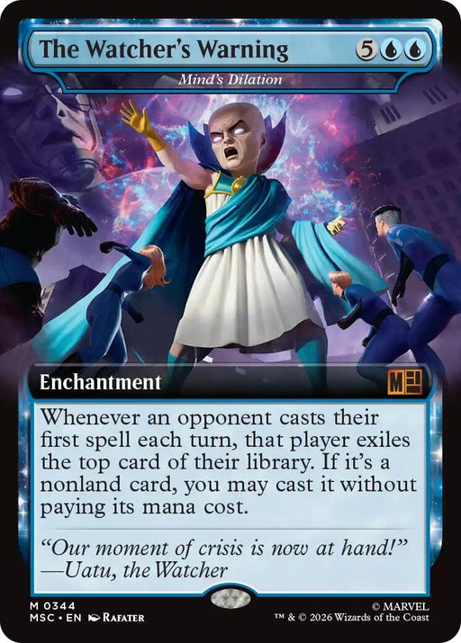 Image for The Watcher's Warning - Mind's Dilation (Extended Art) (344) [Commander: Marvel Super Heroes] - Magic: The Gathering