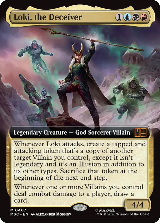 Image for Loki, the Deceiver (Extended Art) (407) [Commander: Marvel Super Heroes] - Magic: The Gathering