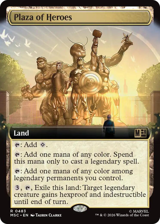 Image for Plaza of Heroes (Extended Art) (483) (Foil) [Commander: Marvel Super Heroes] - Magic: The Gathering