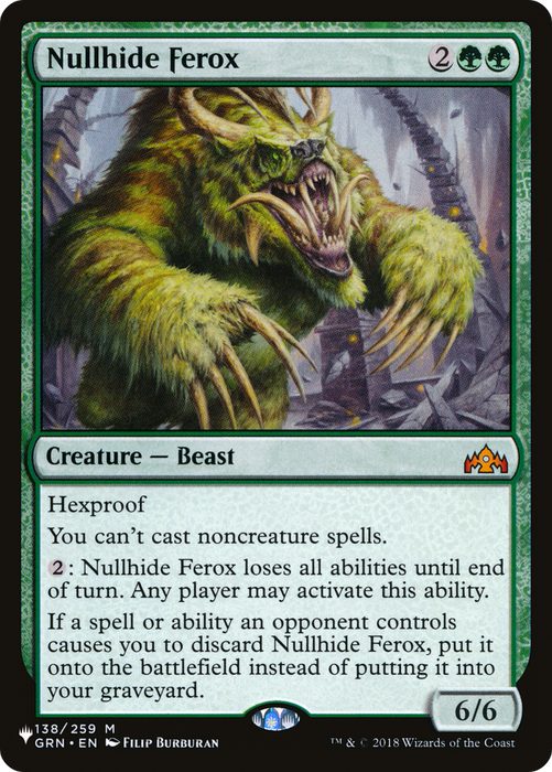 Nullhide Ferox [PLST-GRN-138] - The List