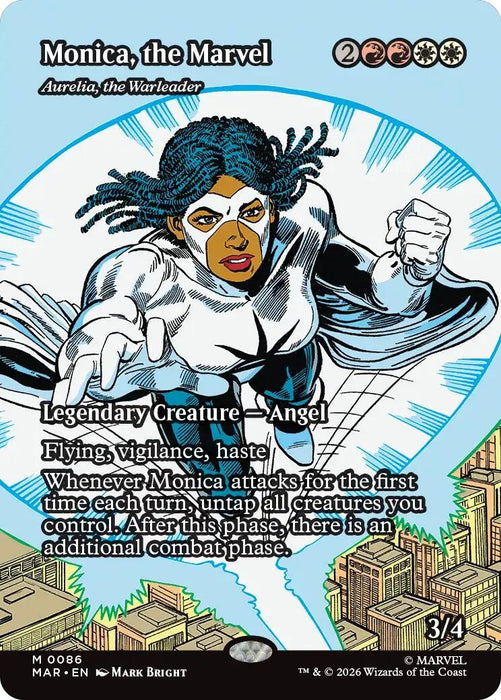 Image for Monica, the Marvel - Aurelia, the Warleader (Borderless) (86) [Marvel Universe Eternal-Legal] - Magic: The Gathering