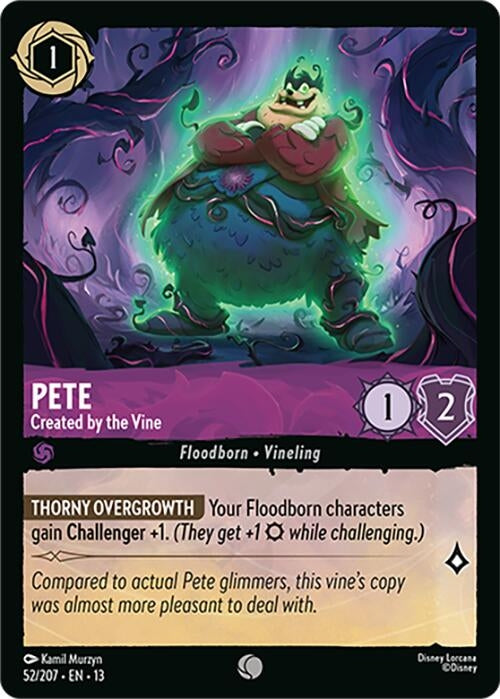 Image for Pete - Created by the Vine (52/207) [Attack of the Vine!] (13) - Disney Lorcana