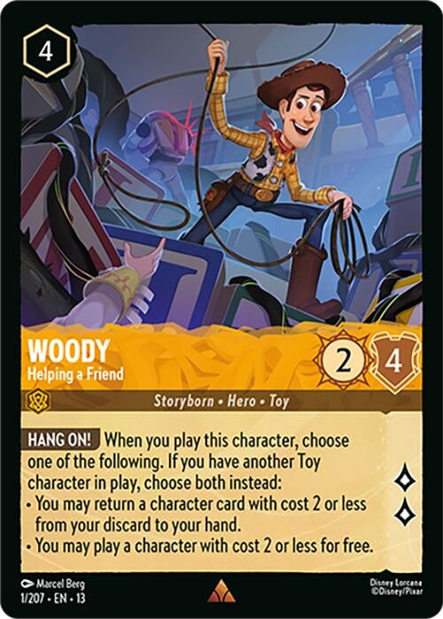 Image for Woody - Helping a Friend (1/207) (Cold Foil) [Attack of the Vine!] (13) - Disney Lorcana
