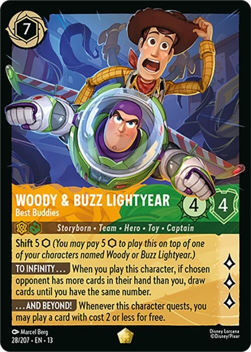 Image for Woody & Buzz Lightyear - Best Buddies (28/204) (Cold Foil) [Attack of the Vine!] (13) - Disney Lorcana