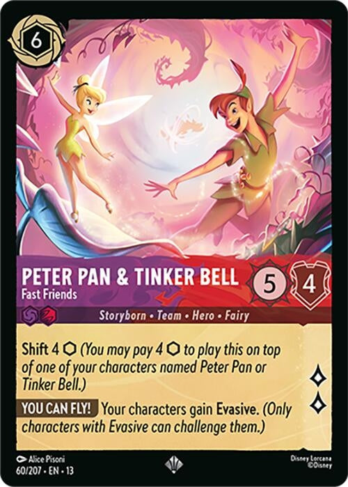 Image for Peter Pan & Tinker Bell - Fast Friends (60/207) (Cold Foil) [Attack of the Vine!] (13) - Disney Lorcana